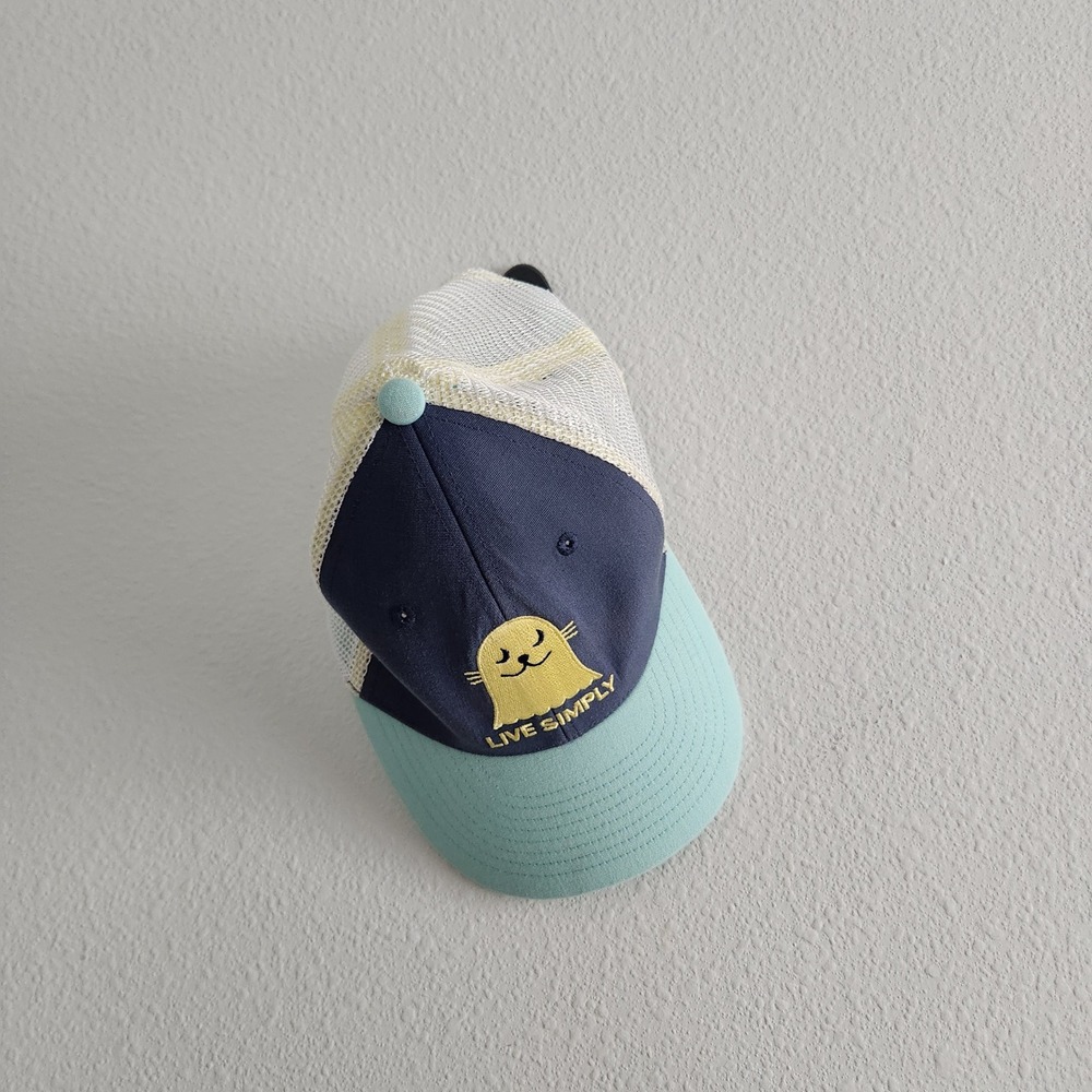 Patagonia Kids Live Simply Seal Trucker Hat‎ Navy Teal Snapback Mesh Cap